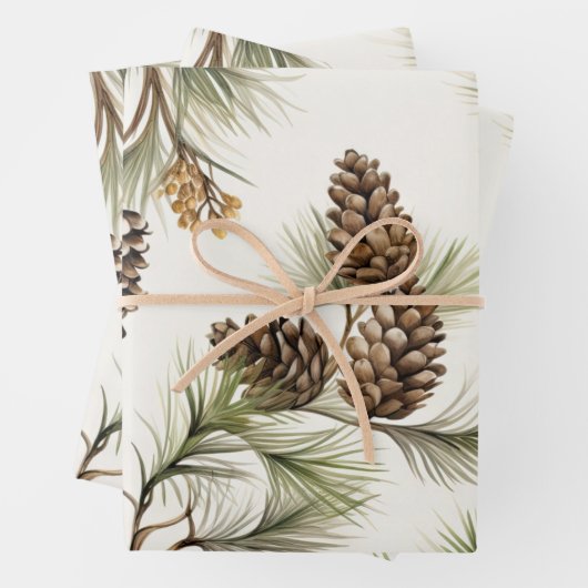 Pinienkegel Wrapping Paper Geschenkpapier Set (Beispiel)