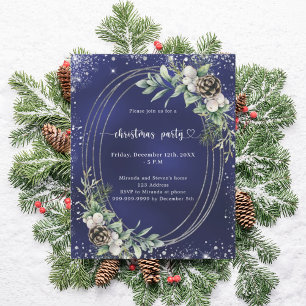 Pinienkiefer Glitzer Weihnachten Party Einladung