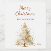 Pinienschnee-Party Weihnachten Weinetikett (Einzelnes Label)