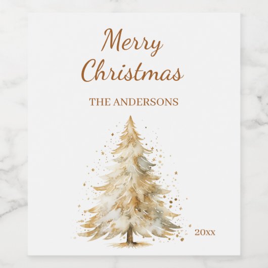 Pinienschnee-Party Weihnachten Weinetikett (Einzelnes Label)