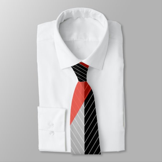 Pinienstreifen rot, schwarz und weiß krawatte (Gebunden)