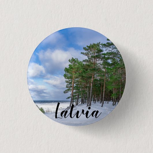 Pinienwald an der Küste Lettlands Button (Vorderseite)