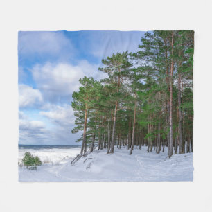 Pinienwald an der Küste Lettlands Fleecedecke