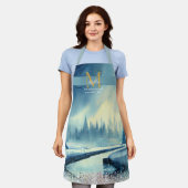 Pinienwald der Pastelle künstlerische Monogram Schürze (Getragen)