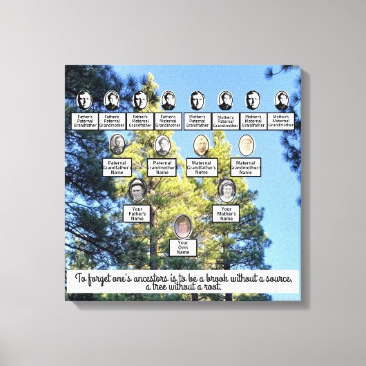 Pinienwald Familienbaum Vier Generationen Leinwand (Vorderseite)