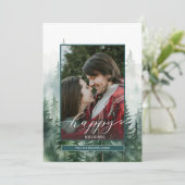 Pinienwald-Foto Feiertagskarte (Stehend Vorderseite)