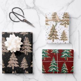 Pinienwald Gold spuckt Urlaubspapiere Geschenkpapier Set