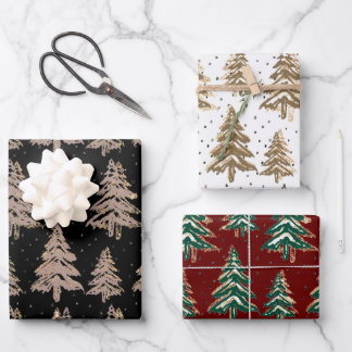 Pinienwald Gold spuckt Urlaubspapiere Geschenkpapier Set