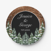 Pinienwald-Hochzeit mit Schwarzwald Pappteller (Vorderseite)