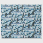 Pinienwald im Schnee Geschenkpapier (Flach)