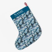 Pinienwald im Schnee Großer Weihnachtsstrumpf (Rückseite (Hängend))