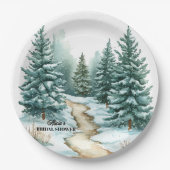 Pinienwald im Winter Brautparty Pappteller (Vorderseite)