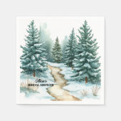 Pinienwald im Winter Brautparty Serviette (Vorderseite)