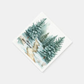 Pinienwald im Winter Brautparty Serviette (Ecke)