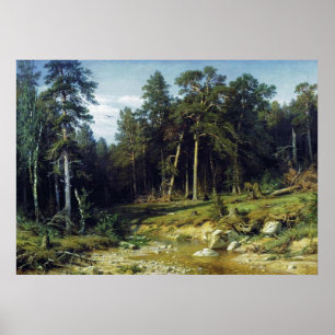 Pinienwald in der Provinz Viatka Poster