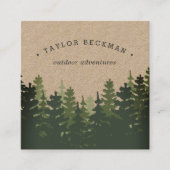 Pinienwald | Kraft Quadratische Visitenkarte (Vorderseite)