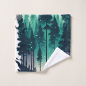 Pinienwald-Landschaft Badhandtuch Set (Waschlappen)