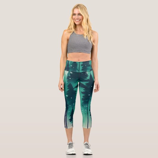 Pinienwald-Landschaft Capri Leggings (Vorderseite)