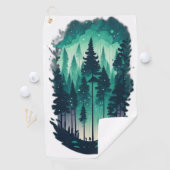 Pinienwald-Landschaft Golfhandtuch (Insitu)