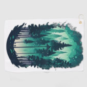 Pinienwald-Landschaft Golfhandtuch (Horizontal)