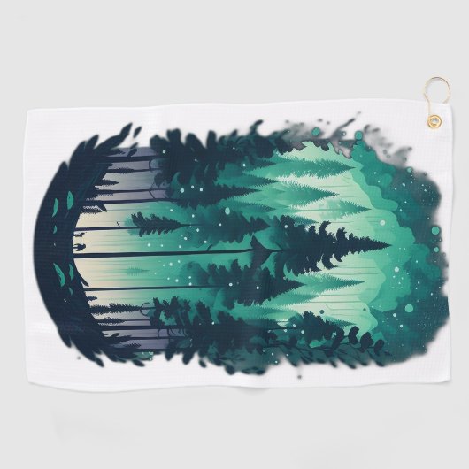 Pinienwald-Landschaft Golfhandtuch (Horizontal)
