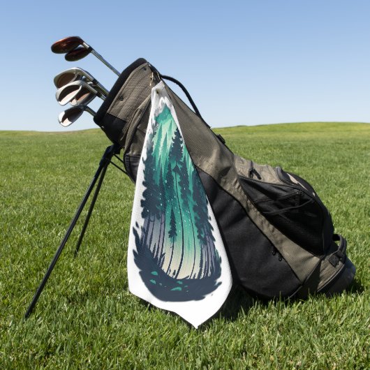 Pinienwald-Landschaft Golfhandtuch (Gras)