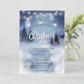 Pinienwald, Landschaft, Lichter Weihnachten Party Einladung (Stehend Vorderseite)