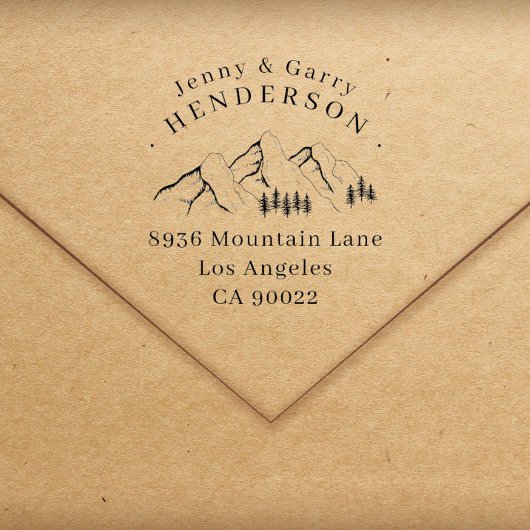 Pinienwald - Paare Hochzeit - Rücksendeadresse Permastempel