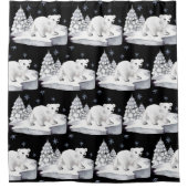 Pinienwald Pinienbär Schwarzes Meer Schneeflocken Duschvorhang (Vorderseite)