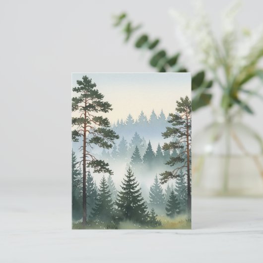 Pinienwald Postkarte (Stehend Vorderseite)