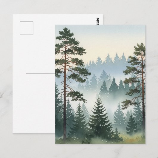 Pinienwald Postkarte (Vorne/Hinten)