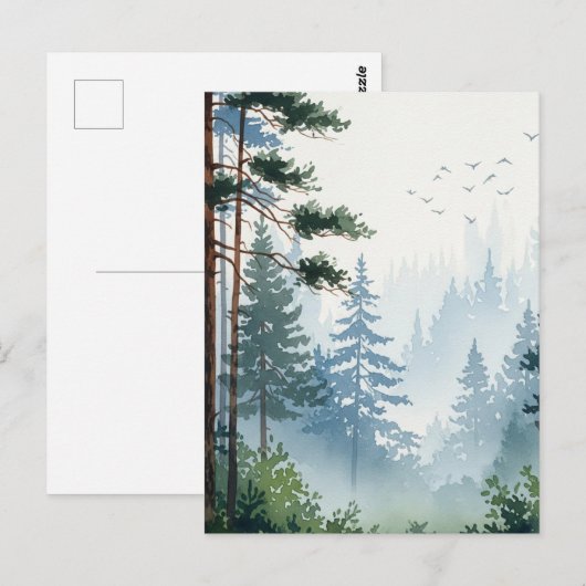 Pinienwald Postkarte (Vorne/Hinten)