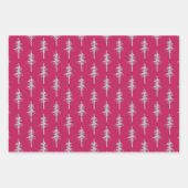 Pinienwald Rosa Himbeere Geschenkpapier Set (Vorderseite)