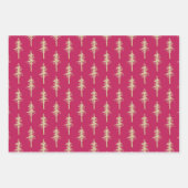 Pinienwald Rosa Himbeere Rot Geschenkpapier Set (Vorderseite)