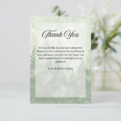 Pinienwald Rustikale Minimalistische Landhochzeit Dankeskarte (Stehend Vorderseite)