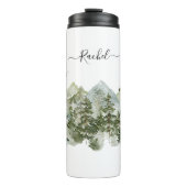 Pinienwald und Bergästhesie Thermosbecher (Vorderseite)