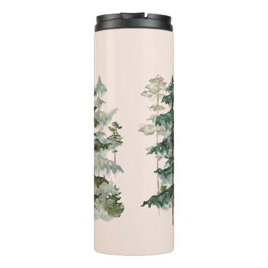 Pinienwald und Bergästhesie Thermosbecher (Rückseite)