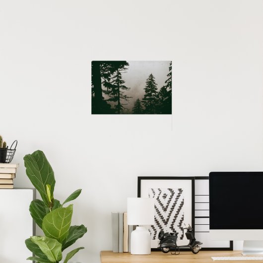 Pinienwald Vintage Pinien Wald Poster (Heimbüro)