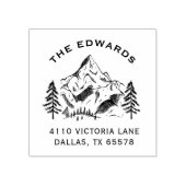 Pinienwald Winterbergfamilie Rücksendeadresse Gummistempel (Prägung)