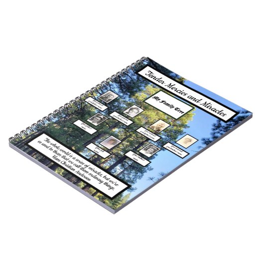 Pinienwald Wunder Zitat Familienbaum Notizblock (Linke Seite)