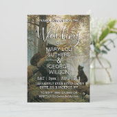 Pinienwaldhochzeit Einladung (Stehend Vorderseite)