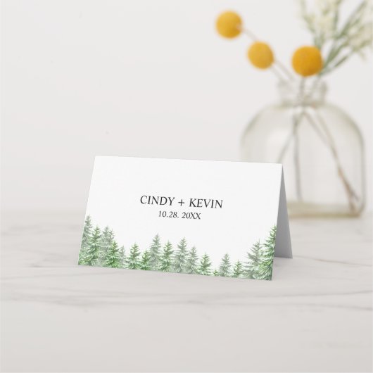 Pinienwaldhochzeit Platzkarte (Rückseite)