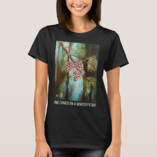 Pinienzapfen an einem Wintertag von Alfred Fox T-Shirt