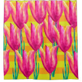 Pinik Tulips Muster Duschvorhang (Vorderseite)