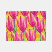 Pinik Tulips Muster Fleece Blanket (Vorderseite (Horizontal))