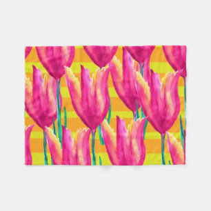 Pinik Tulips Muster Fleece Blanket