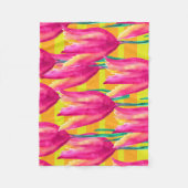 Pinik Tulips Muster Fleece Blanket (Vorderseite)