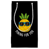 Pining für Sie lustige Ananas Pun Dark BG Kleine Geschenktüte (Vorderseite)