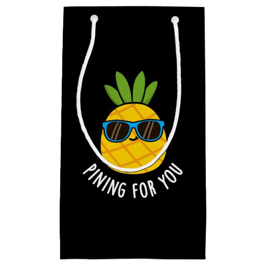 Pining für Sie lustige Ananas Pun Dark BG Kleine Geschenktüte (Vorderseite)