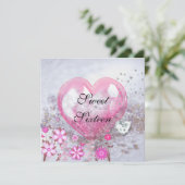 Pink 16 . GEBURTSTAG 16. Geburtstagsparty Einladung (Stehend Vorderseite)